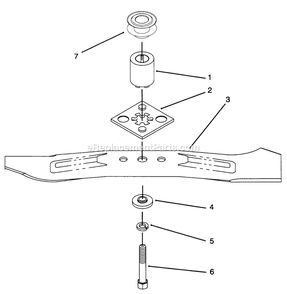 Blade Assembly Diagram and Parts List for 10761B (4900001-4999999)(1994) Lawn Boy Lawn Mower